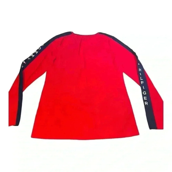 Tommy Hilfiger Women Red Sweater Spell Out Long Sleeve Size XL pre-owned - Picture 4 of 7